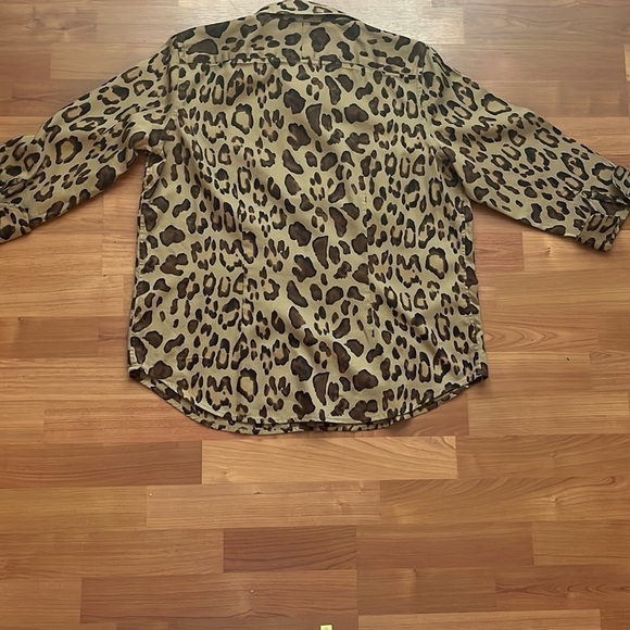 Chaps women’s button down leopard print shirt with 3/4 sleeves Size Large - Picture 8 of 8